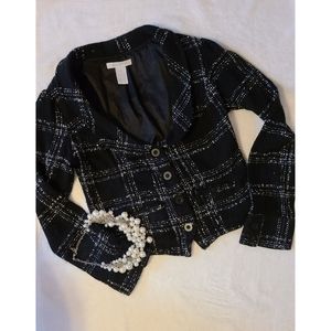 CHARLOTTE RUSSE Black Plaid Blazer